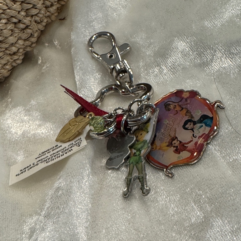 Disney Princess and Tinkerbell Charm Keychain with Red Accent - Picture 2 of 4